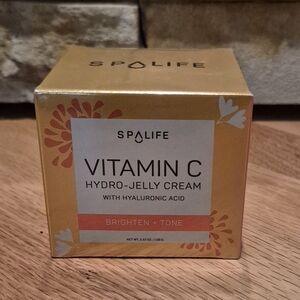 NEW SpaLife Vitamin C Hydro-Jelly Cream with Hyaluronic Acid 3.53 Ounce Brighten